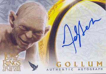 2003 Topps Lord of the Rings Return of the King Autographs Andy Serkis as Gollum