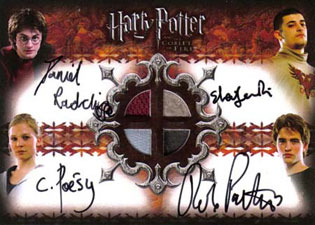 2006 Artbox Harry Potter and the Goblet of Fire Update Auto Costume Daniel Radcliffe, Robert Pattinson Janevski Poesy