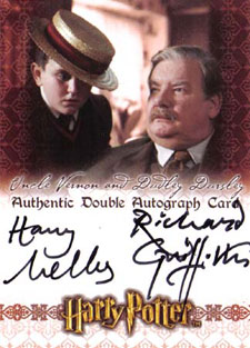 2007 Artbox World of Harry Potter Autographs Richard Griffiths and Harry Melling as Uncle Vernon and Dudley Dursley