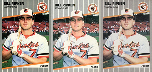 1989 Fleer Bill Ripken variations