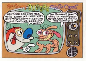 1993 Topps Ren and Stimpy Show All-Prismatic Cheesy Chase Card