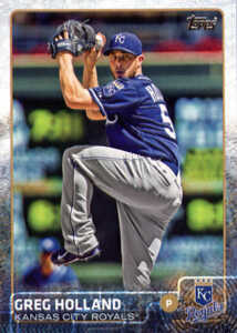2015 Topps Baseball Greg Holland base card - nice shot, but generic and not overly memorable.