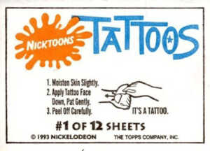 1993 Topps Nicktoons Tattoos