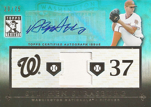 2010 Topps Tribute Baseball Autographed Relic Stephen Strasburg