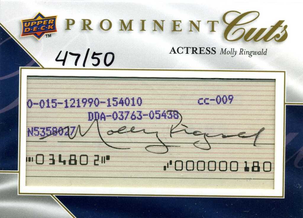 2009 Upper Deck Prominent Cuts Molly Ringwald Cut Signature