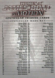 2003 James Bond Women of Bond In Motion Checklist