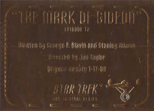 Star Trek TOS Season 3 Gold Plaque G57 Three 