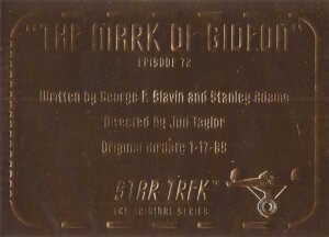 1999 Star Trek TOS Season 3 Gold Plaque