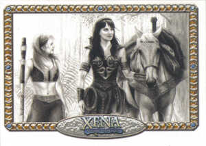 Xena Art and Images Sean Pence Sketch Card  Samurai Xena hand drawn SketchaFEX 