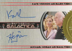 2009 Battlestar Galactica Season 4 Kate Vernon Michael Hogan Dual Autograph
