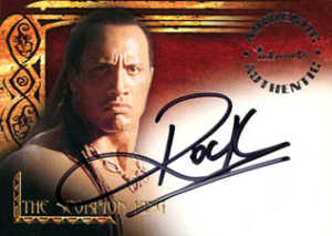 2002 Scorpion Kings Autographs A1 Dwayne The Rock Johnson as Mathayus