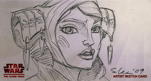 2009 Star Wars Clone Wars Widevision Animator Sketch Card