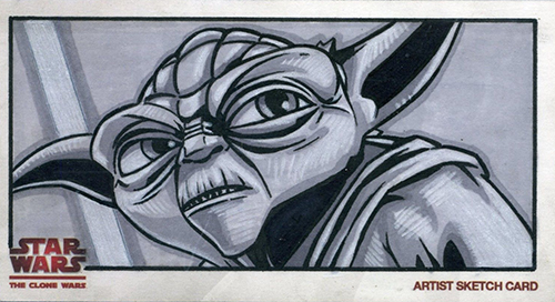 2009 Star Wars Clone Wars Widevision Sketch Card