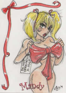 2009 Mandy Sketch Card Holiday Amber Stone