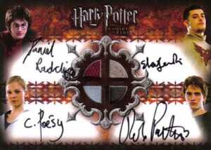 2006 Harry Potter GOF Update Autographed Costume Quad Champions