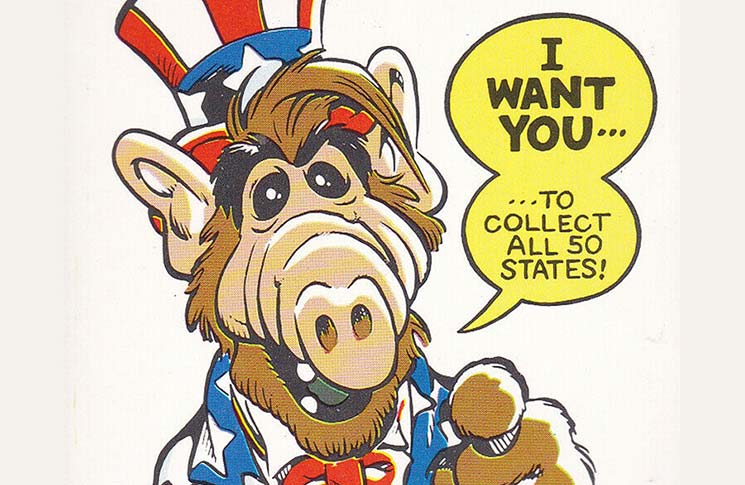 Details about   1987 US of Alf 50 States Sticker Card #38 