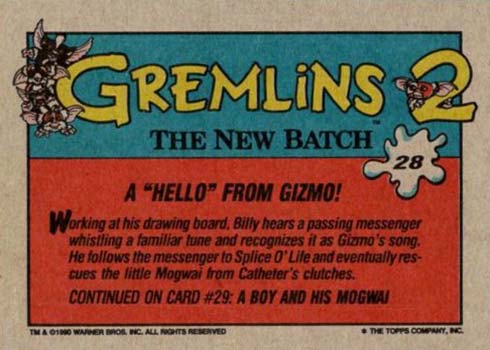 1990 Topps Gremlins 2 Checklist, Trading Cards Details, Box Info