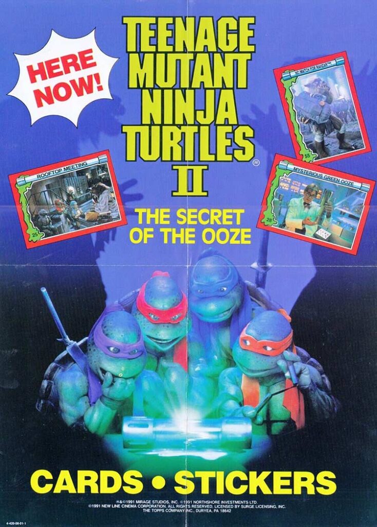 1991 Topps Teenage Mutant Ninja Turtles II: The Secret of the Ooze Poster