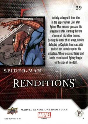 2024 Upper Deck Marvel Renditions Spider-Man Checklist, Cards
