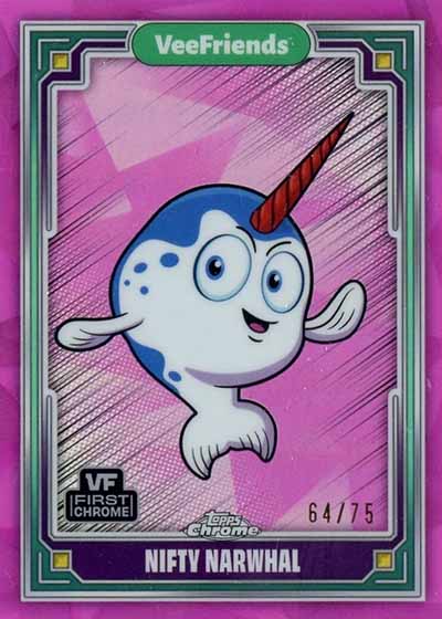 2025 Topps Chrome VeeFriends Pink Refractors Nifty Narwal
