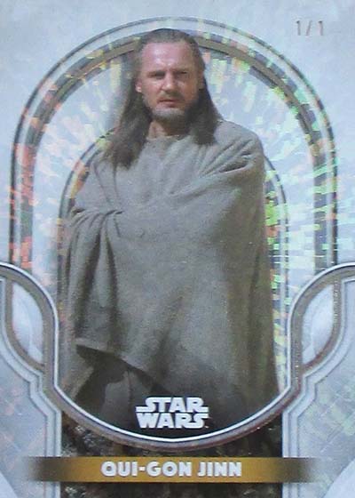 2025 Topps Star Wars Smugglers Outpost Galactic Antiquities Hyperspace Foil Qui-Gon Jinn