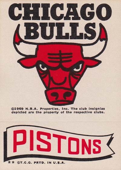 1973-74 Topps Basketball Team Stickers Chicago Bulls / Detroit Pistons