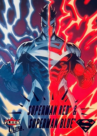 2025 Fleer Ultra Superman Black Mercy Superman Red & Superman Blue