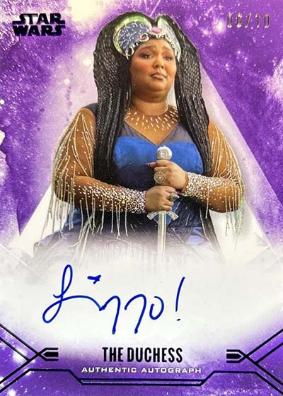 2025 Topps Star Wars Smugglers Outpost Stellar Signatures Autographs Purple Lizzo