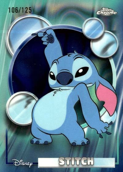 2026 Topps Chrome Disney Dark Blue and Light Blue Lava Refractor Stitch