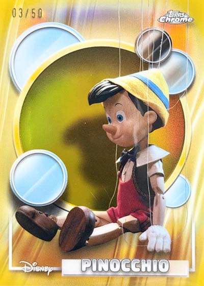 2026 Topps Chrome Disney Gold Refractor Pinocchio