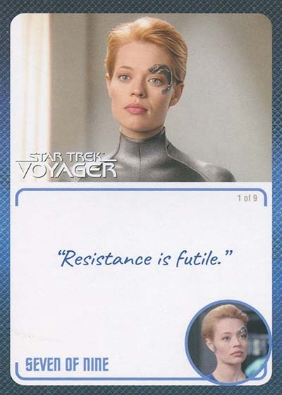 2026 Rittenhouse Star Trek Voyager Archives and Inscriptions 2 Seven of Nine 1 Resistance is futile.