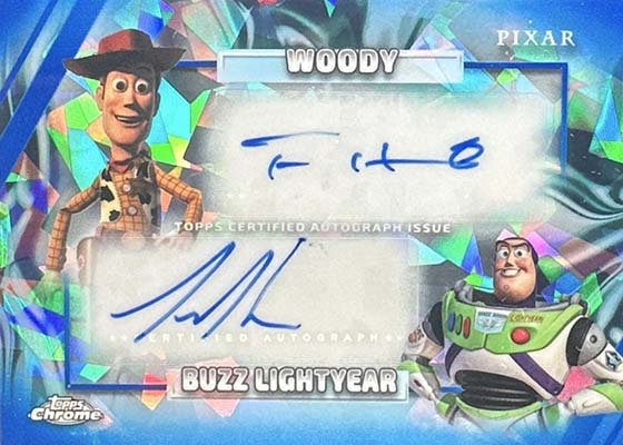 2026 Topps Chrome Sapphire Disney Dual Autographs Tom Hanks Tim Allen